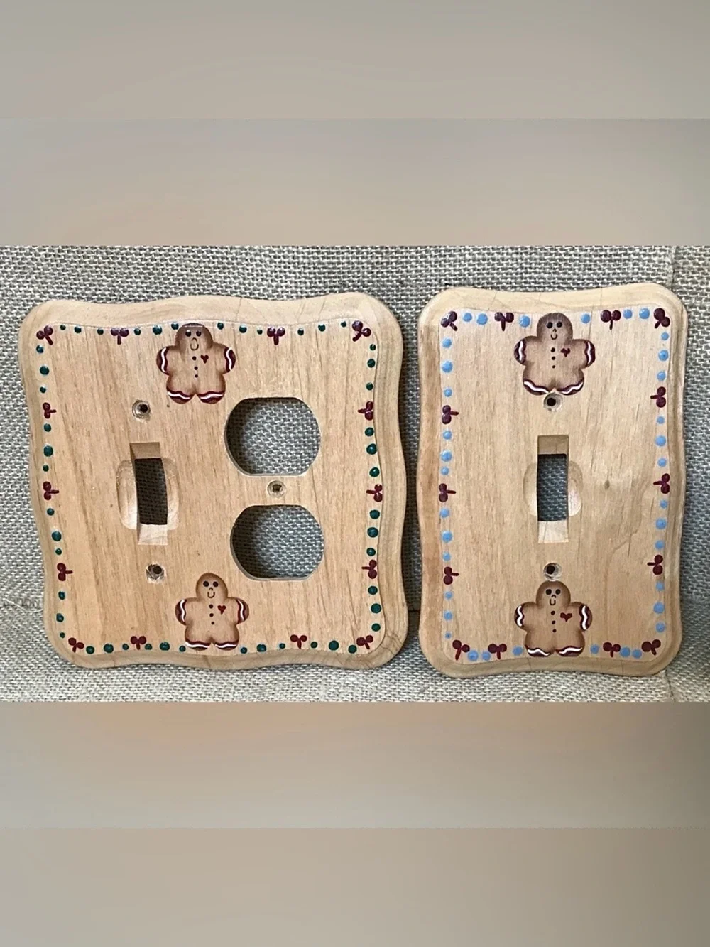 Gingerbread Man Light Switch Plate & Outlet Covers Rustic Farmhouse Cottagecore